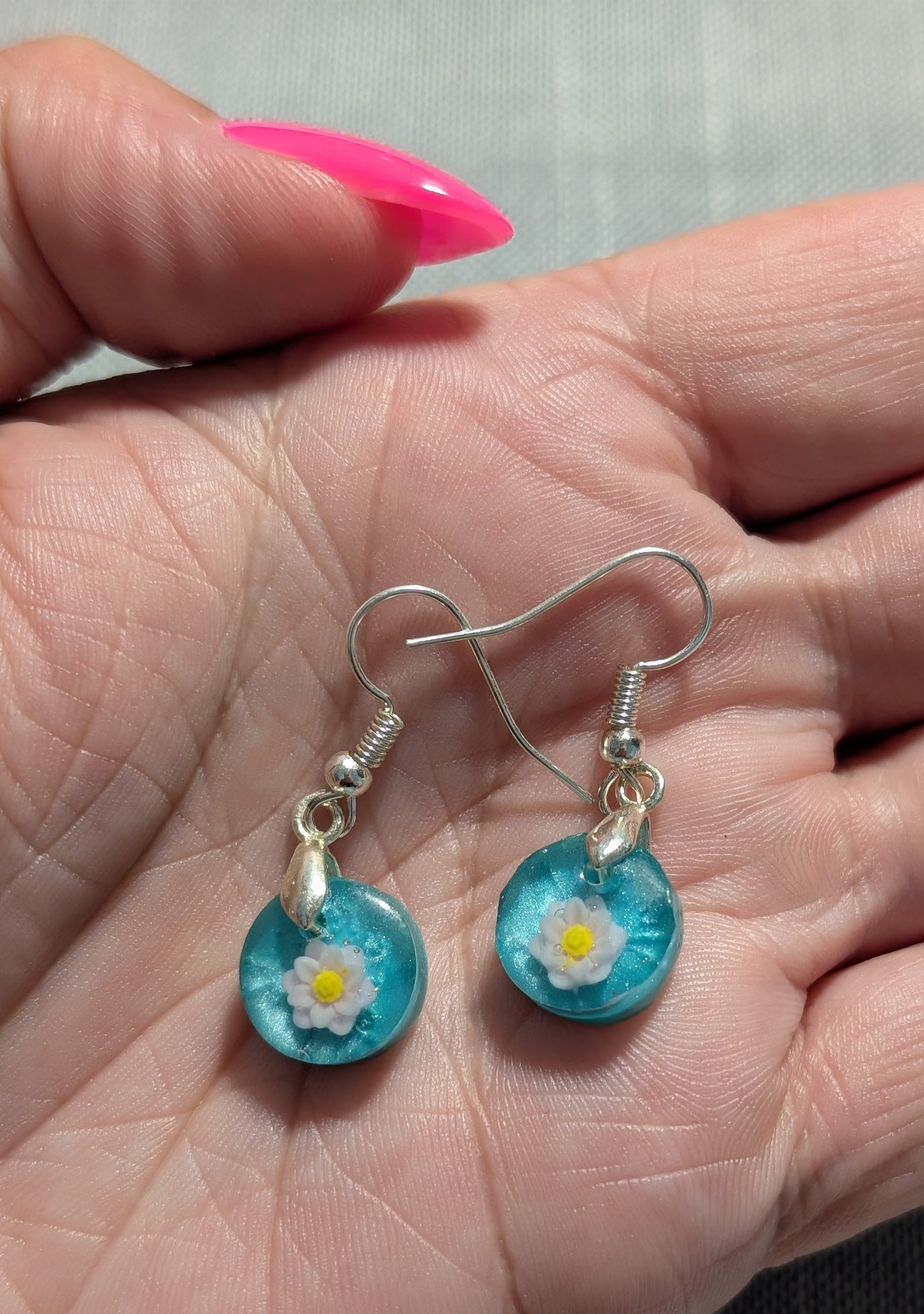 Delicate White Flower Earrings