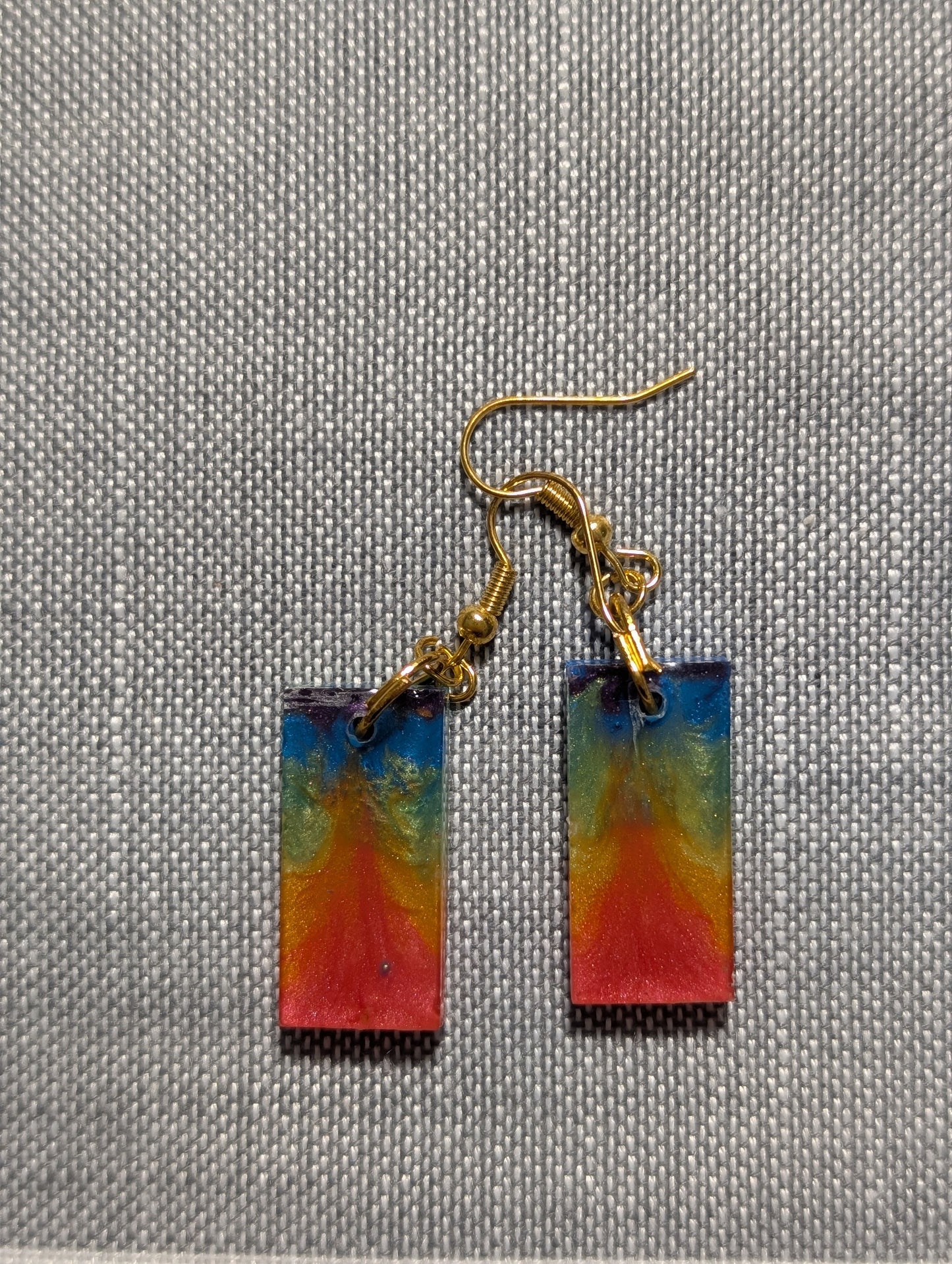 Beautiful Rainbow Resin Earrings