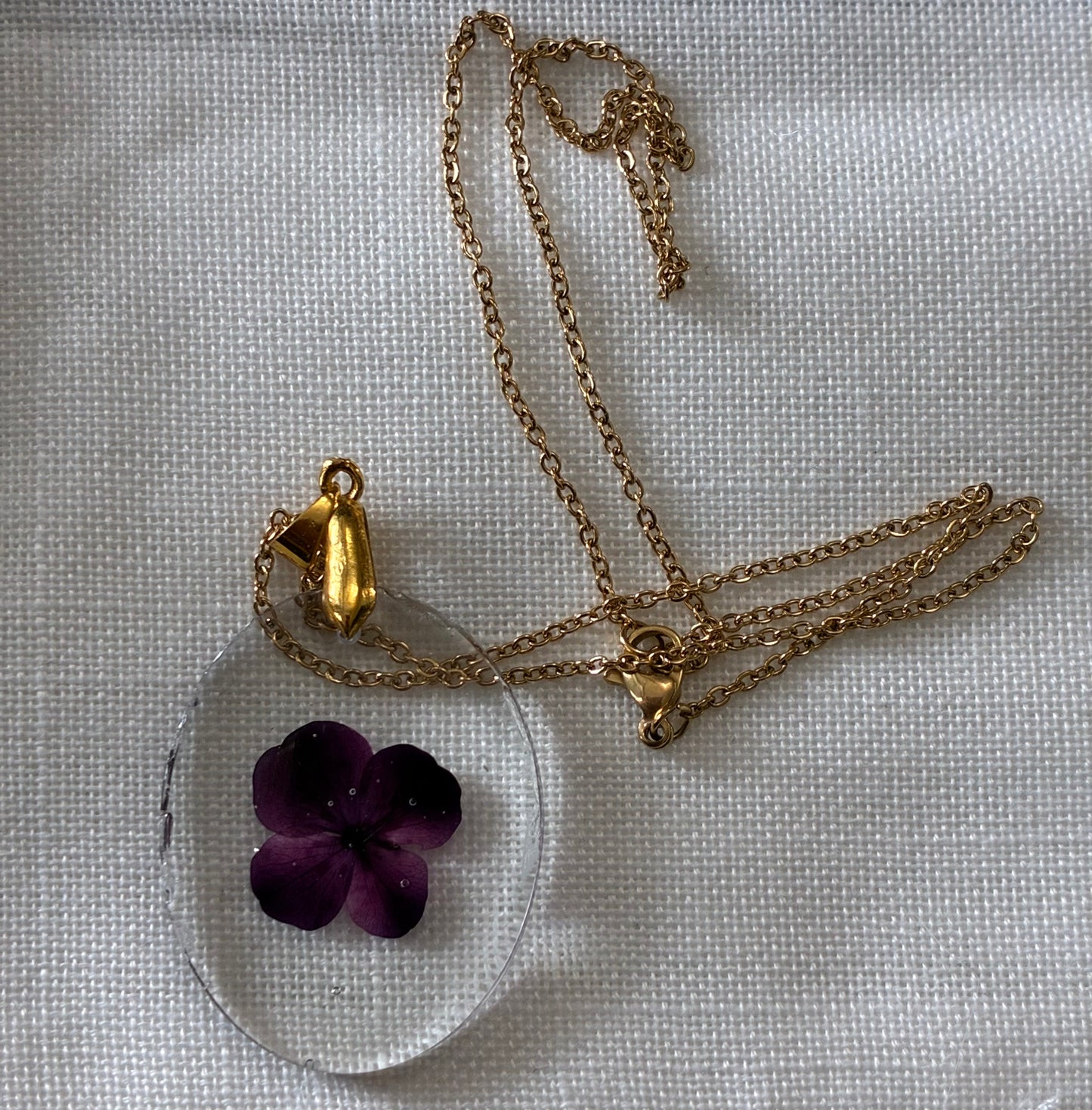 Purple flower necklace