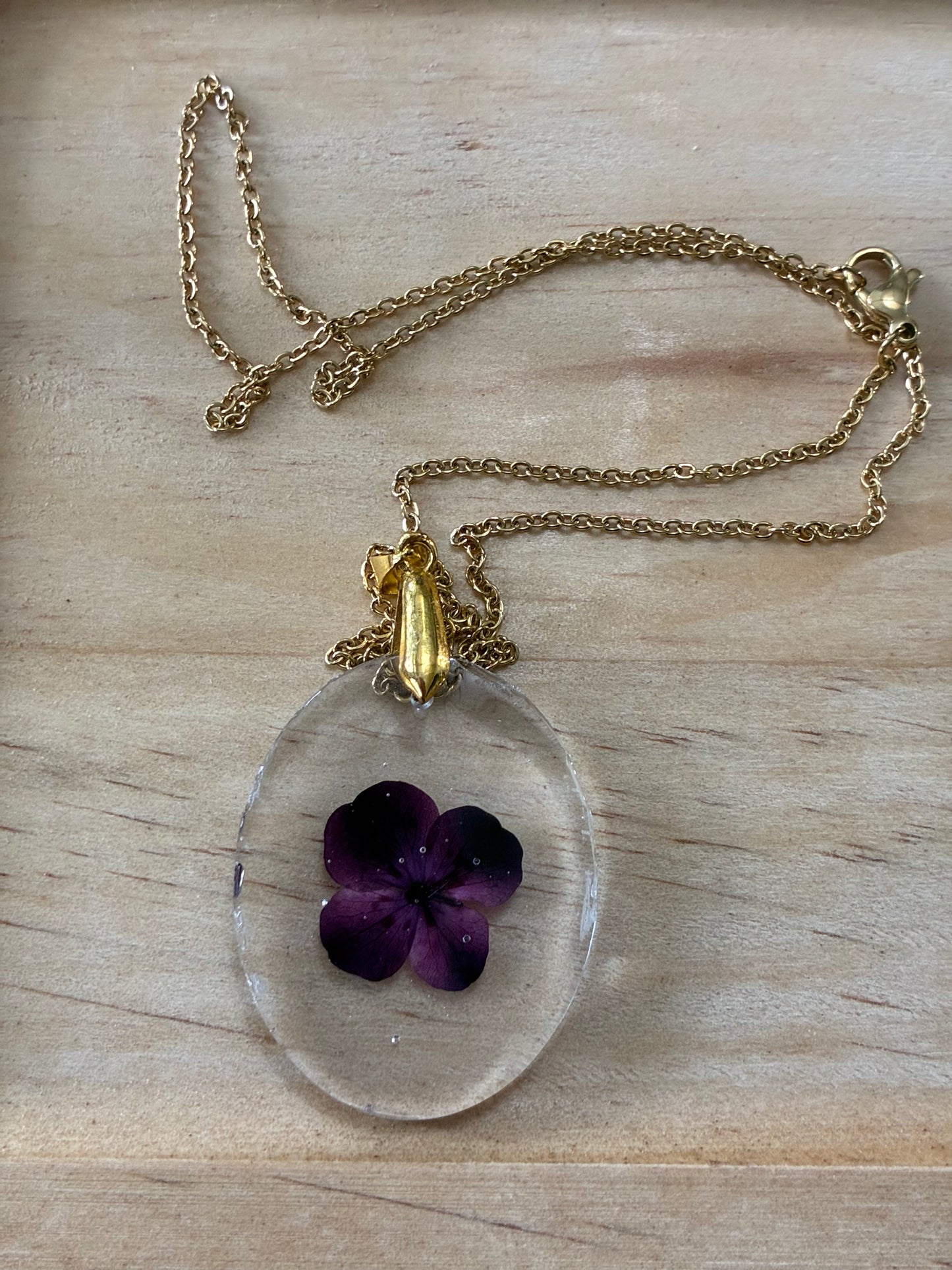 Purple flower necklace