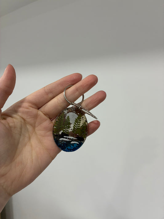 Moon on water landscape Keychain