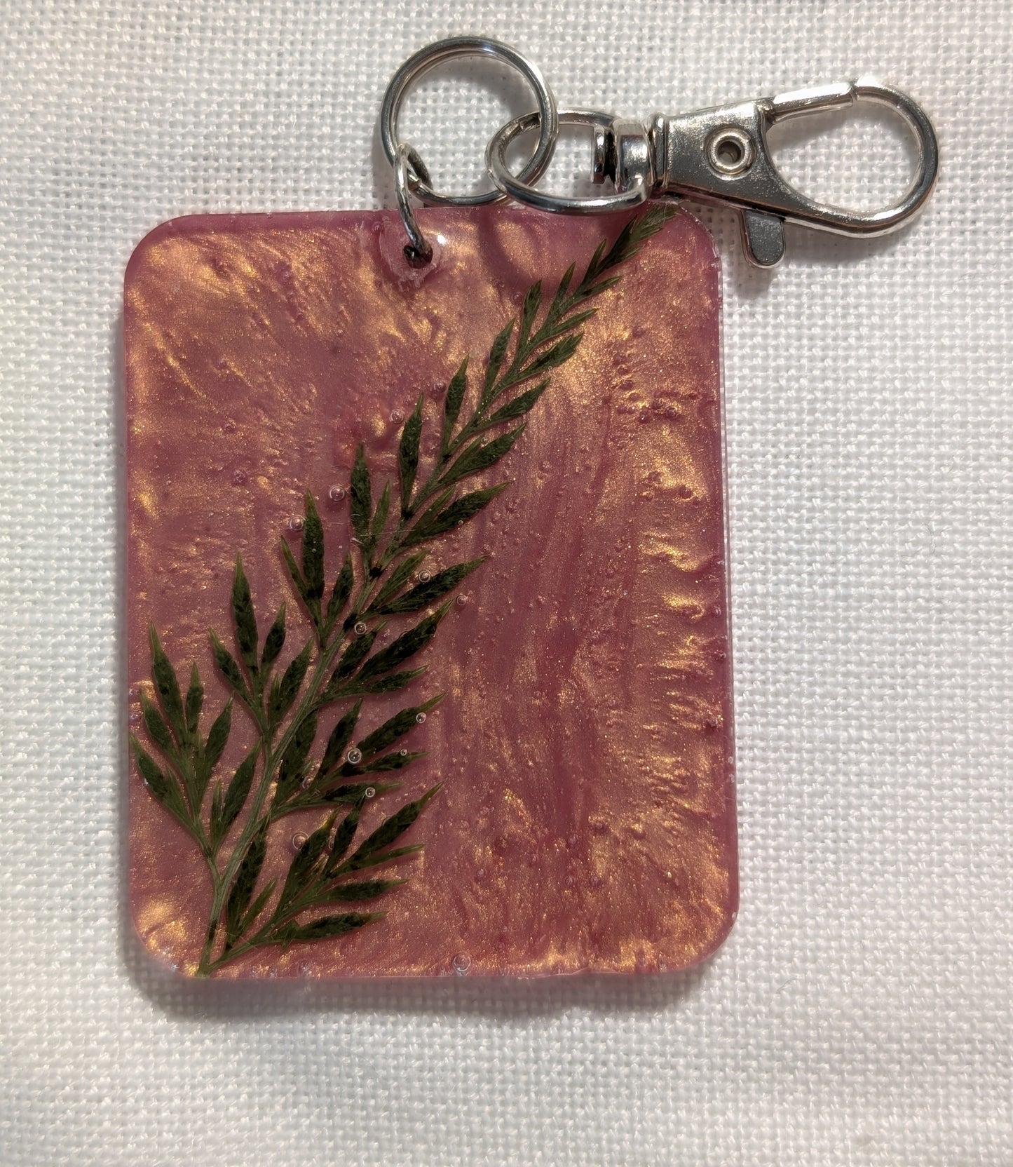 Green Leaf on Rose Gold