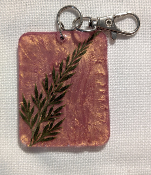 Green Leaf on Rose Gold