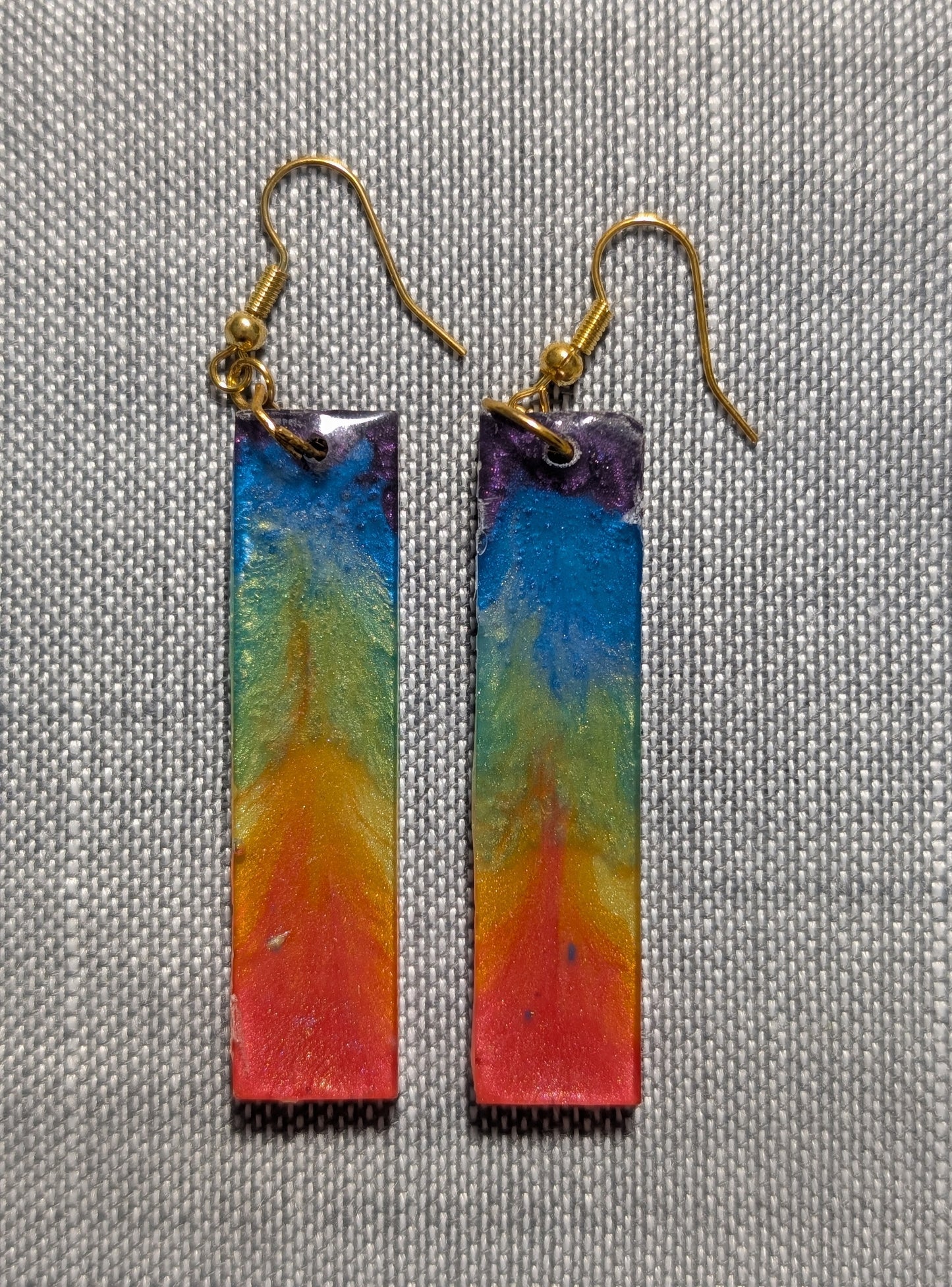 Beautiful Rainbow Resin Earrings