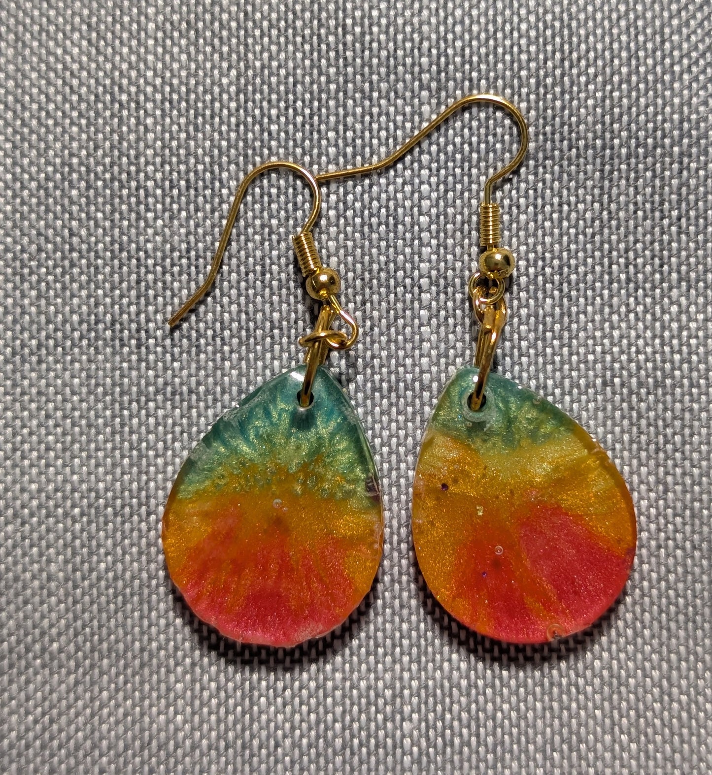 Beautiful Rainbow Resin Earrings