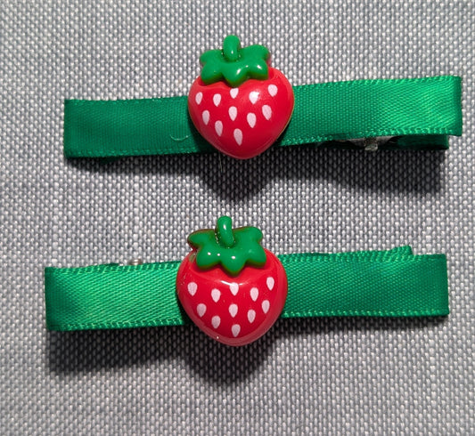 Sweet Strawberry Hair Clips