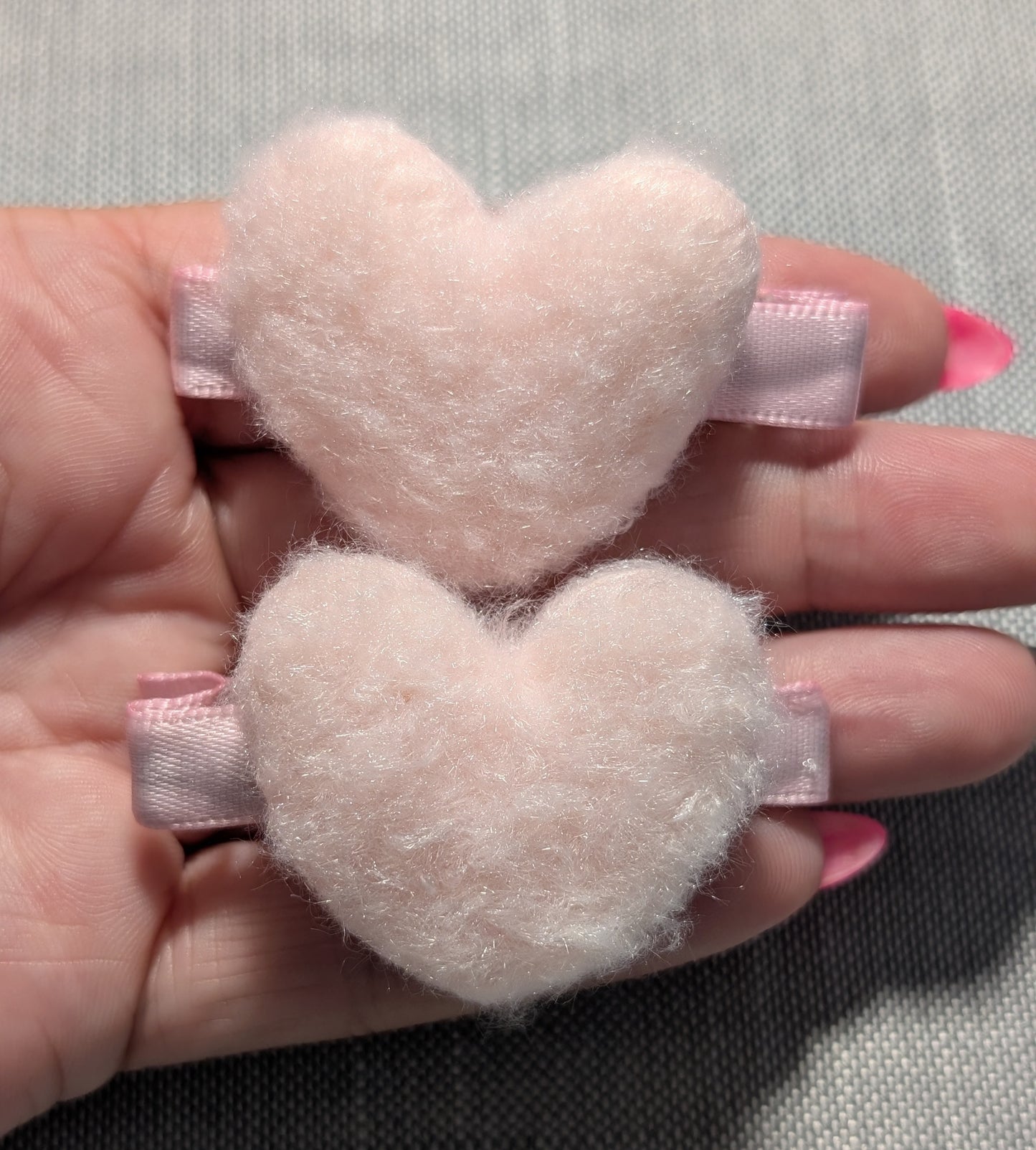 Fuzzy and Soft Heart Hairclips