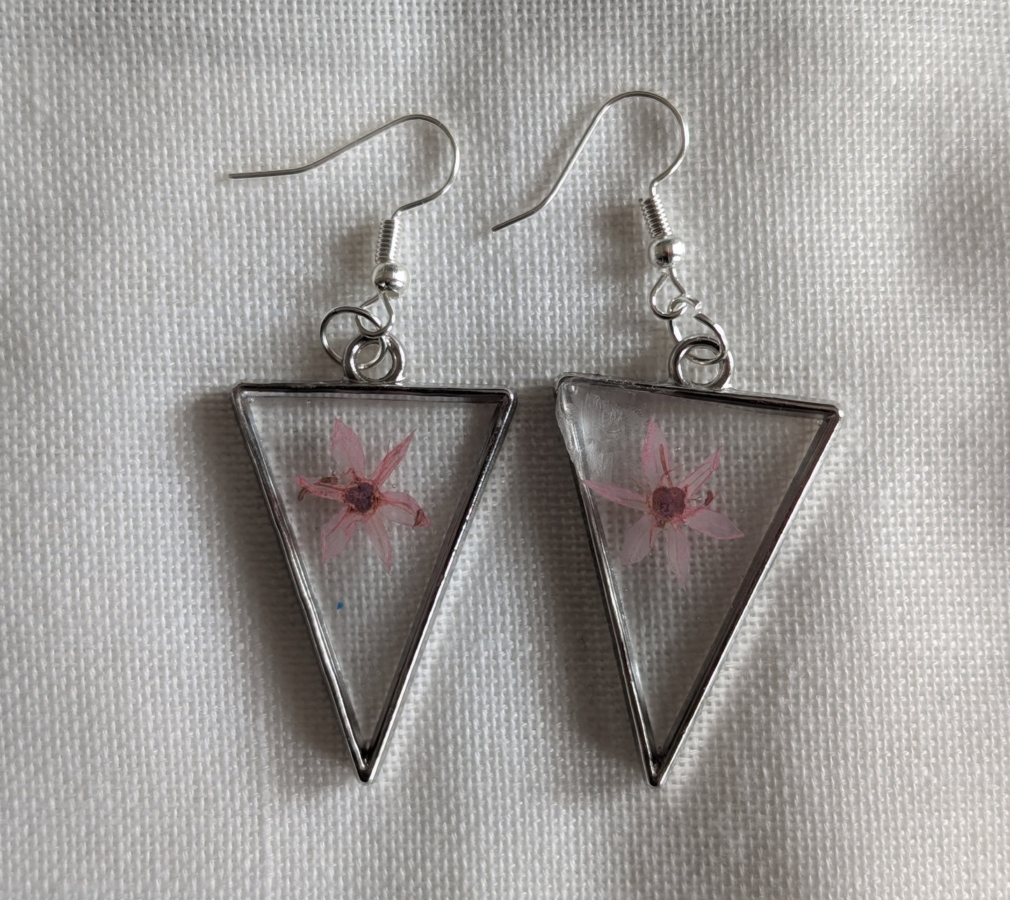 Small Pink Flower Earrings